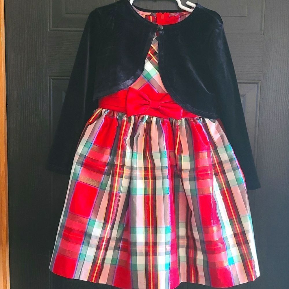 Bonnie Jean holiday plaid dress